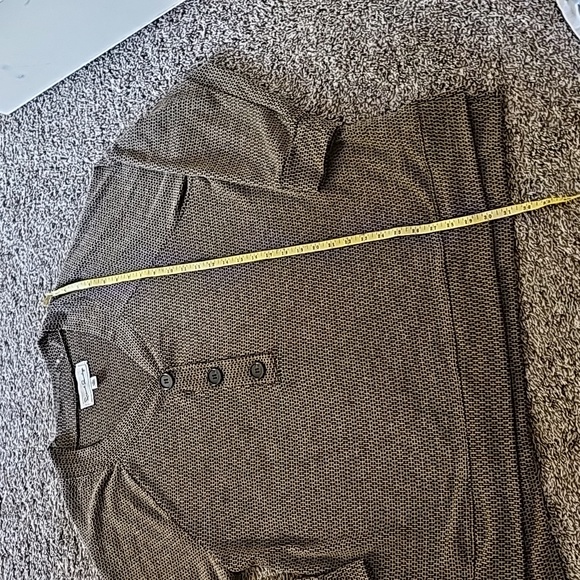 STUNNING FRENCH LAUNDRY TWEED/ WAFGLE PRINT BUTTON DOWN SWEATER - Picture 4 of 8